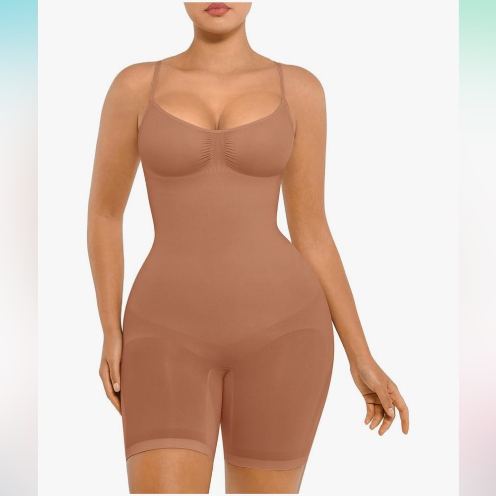 FeelinGirl Tummy Control Shapewear Bodysuit Women Seamless Cinnamon Brown XS/S